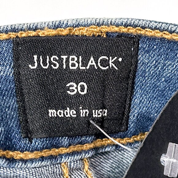 NWT Just Black Raw Frayed Hem Side Stripe Mid Rise Ankle Skinny Jeans Size 30‎ - Picture 11 of 16